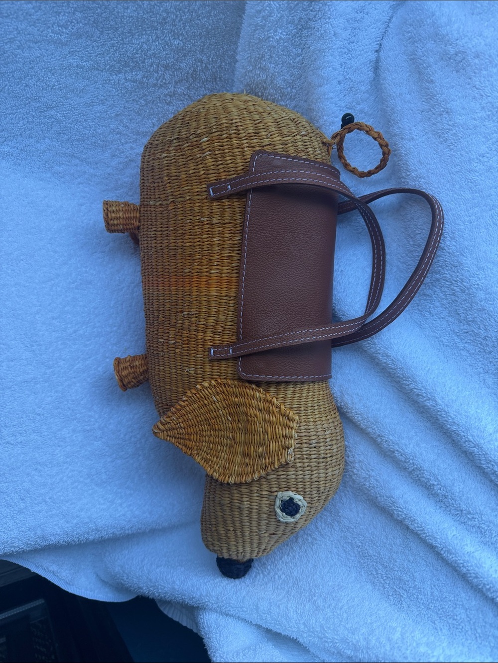 Sensi Studio Straw Dachshund Bag Purse NWOT - Picture 3 of 16